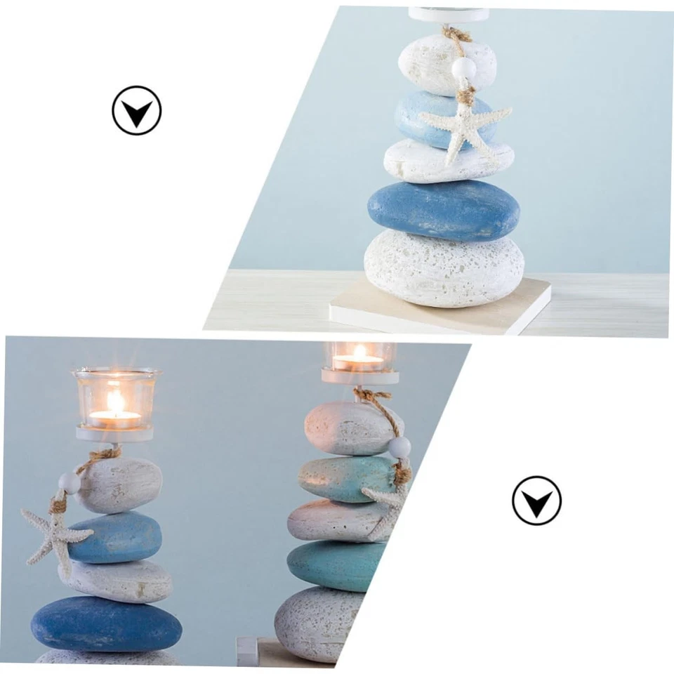 Candelabro de Piedra Náutica Playa Costera Pilar Candelabro L... Foto 3 de 4