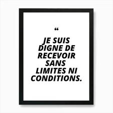 I am worthy of receiving without li Framed Wall Art Poster Canvas Print Picture