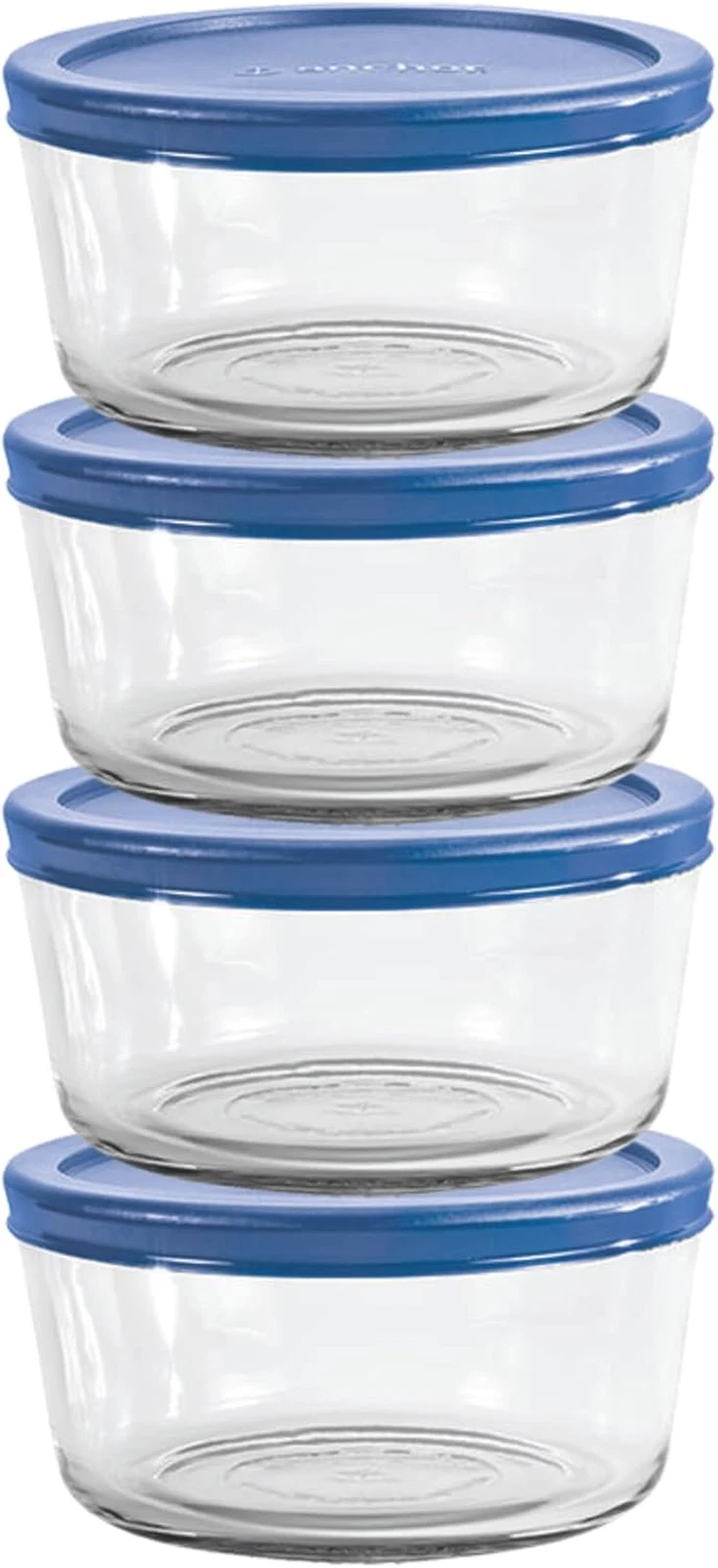 2 Cup Glass Storage Containers with Lids, Set of 4 Glass Food Storage Containers