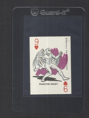 VINTAGE 1970 MARVEL TRADING CARD PHANTOM GHOST PC INSET NINE OF HEARTS (TC2B1)