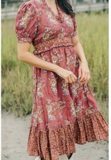 Victoria Dunn ember midi dress Chai Tea Size XS NWT