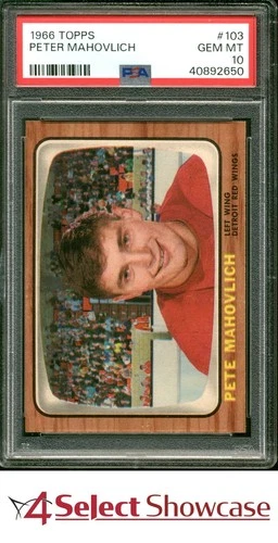1966 TOPPS #103 PETER MAHOVLICH RC RED WINGS POP 1 PSA 10 SET BREAK