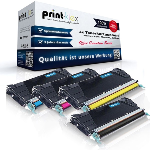 4X Ersatz Tonerkartuschen FüR Lexmark Optra-C-736-Dn Optr Office Quantum-image