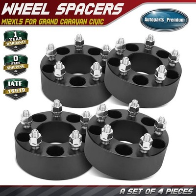 4x 5x4.5'' to 5x4.5'' Wheel Spacers M12x1.5 Studs 73mm 2'' for Grand Caravan Civic