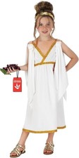 Girls Greek Goddess Costume S-XL Kids Roman Toga Egyptian Queen Outfit Halloween