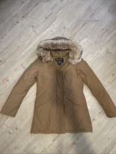 Woolrich Damen Parka Jacke Größe M Camel Pelz Abknüpfbar Top Zustand