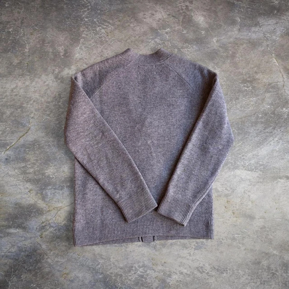 RRL Ralph Lauren 100% Wool Herringbone Cardigan Grey Mens S Double RL RARE