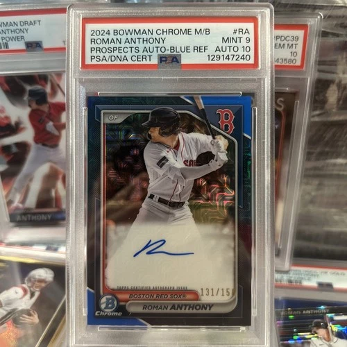 2024 Bowman Chrome Mega Box Prospect Roman Anthony Blue Mojo Auto /150 - PSA 9