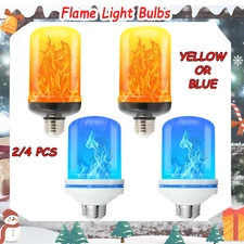 LED Flicker Flame Light Bulbs 4 Modes Simulated Nature Fire Effect Lamp 2/4 PK