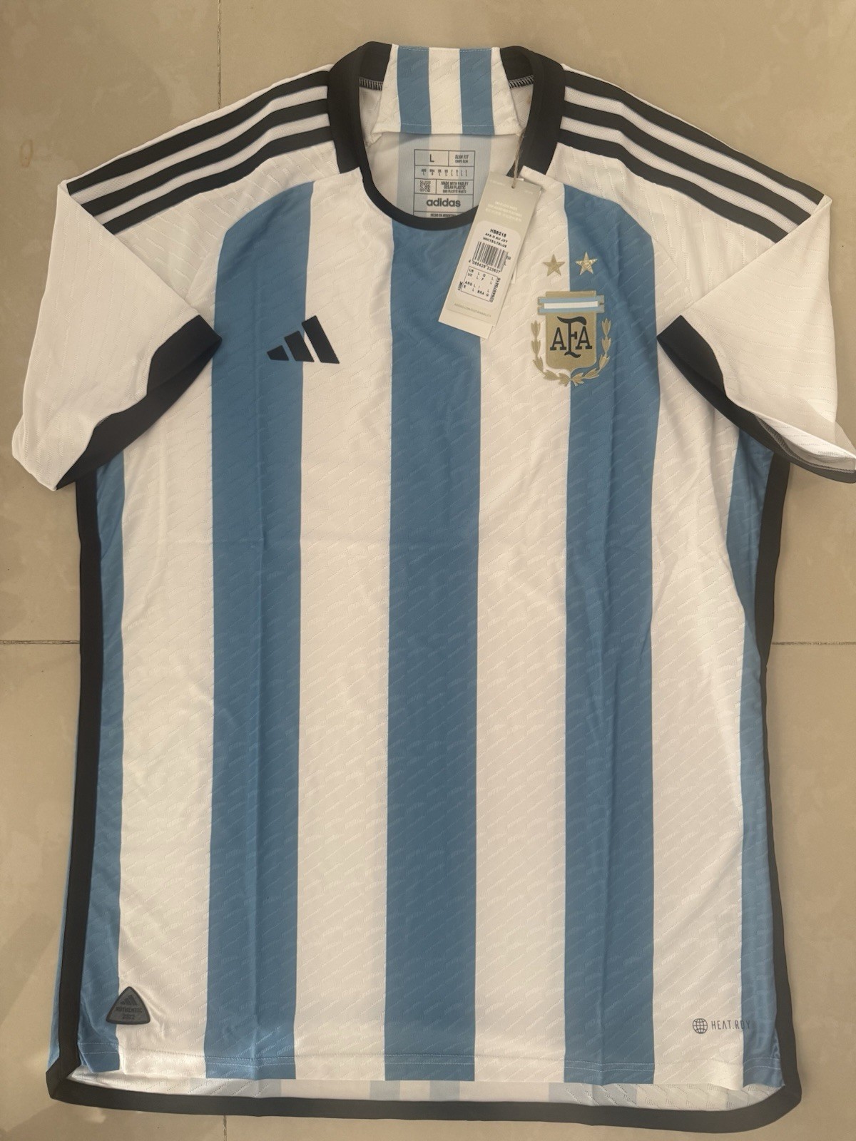 ARGENTINA 2022 AFA AUTHENTIC PLAYER  SHIRT ( H AU - HB9218 -) SIZE L