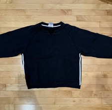 adidas Women's Black Pullover Sweatshirt Crew Neck Logo Long Sleeve Size L