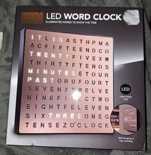VIBES New box words LED Light Up Word Clock time piece stand hang Copper colour