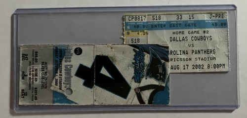 2000 Carolina Panthers Vs Dallas Cowboys Ticket Stub - Bild 1 von 2