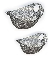 Obstkorb Henkelkorb Eisenkorb Metall 2 er Set Geschenkkorb Drahtkorb schwarz