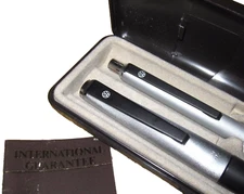 Montblanc VOLKSWAGEN | 1970's Caressa Black Steel Fountain/Ballpoint VW PEN Set