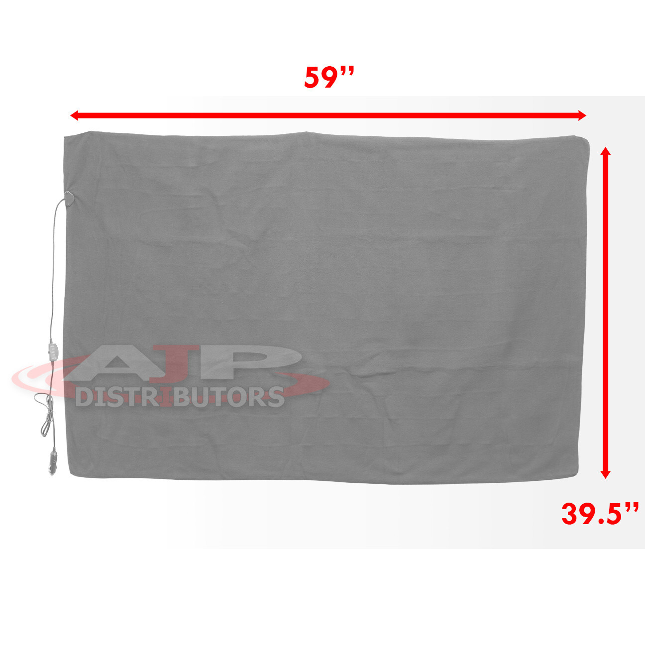 12V Heated Electric Fleece Gray Grey Cozy Blanket Automotive Car Truck