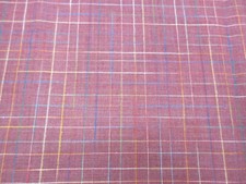 3 Yds Fabric Mauve Multicolor Plaid Polyester Blend 45 In Wide Lightweight