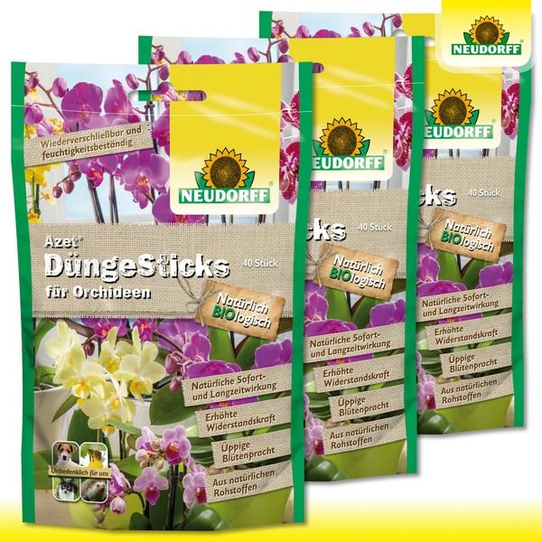 Neudorff Azet 3X 80G (120 Sticks) DüNgesticks FüR Orchideen NäHrstoffe Wachstum-image