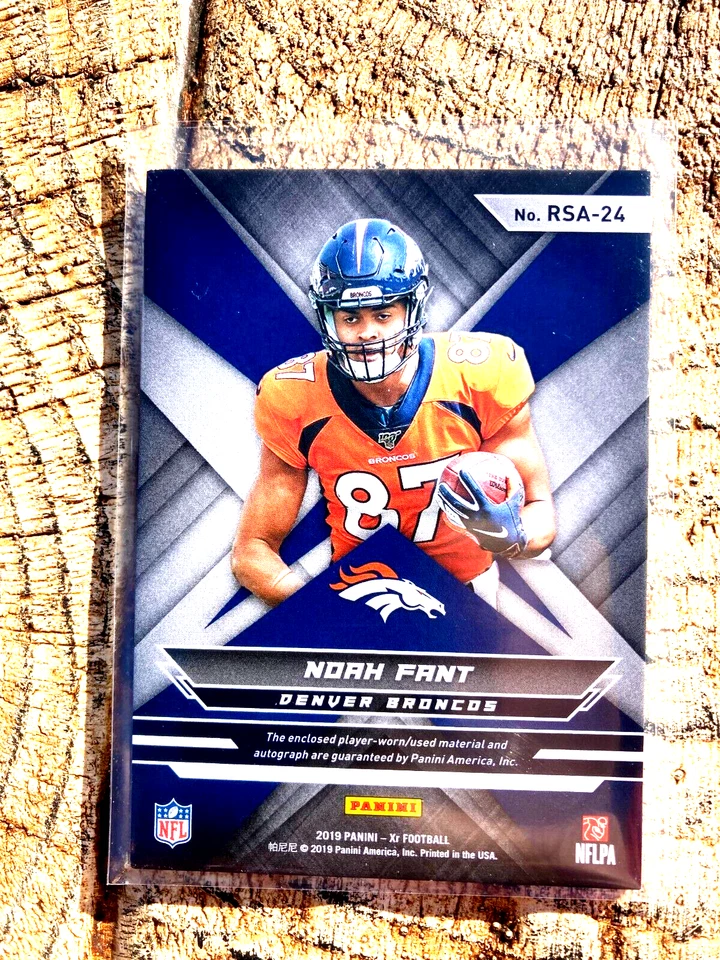 2019 Panini XR Noah Fant RPA RC Patch Auto 152/199 Broncos Seahawks - Image 2 of 2