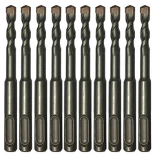 10PC 1/4" X4" Drill Bit Set SDS Plus Rotary Hammer Concrete Masonry Carbide Tip