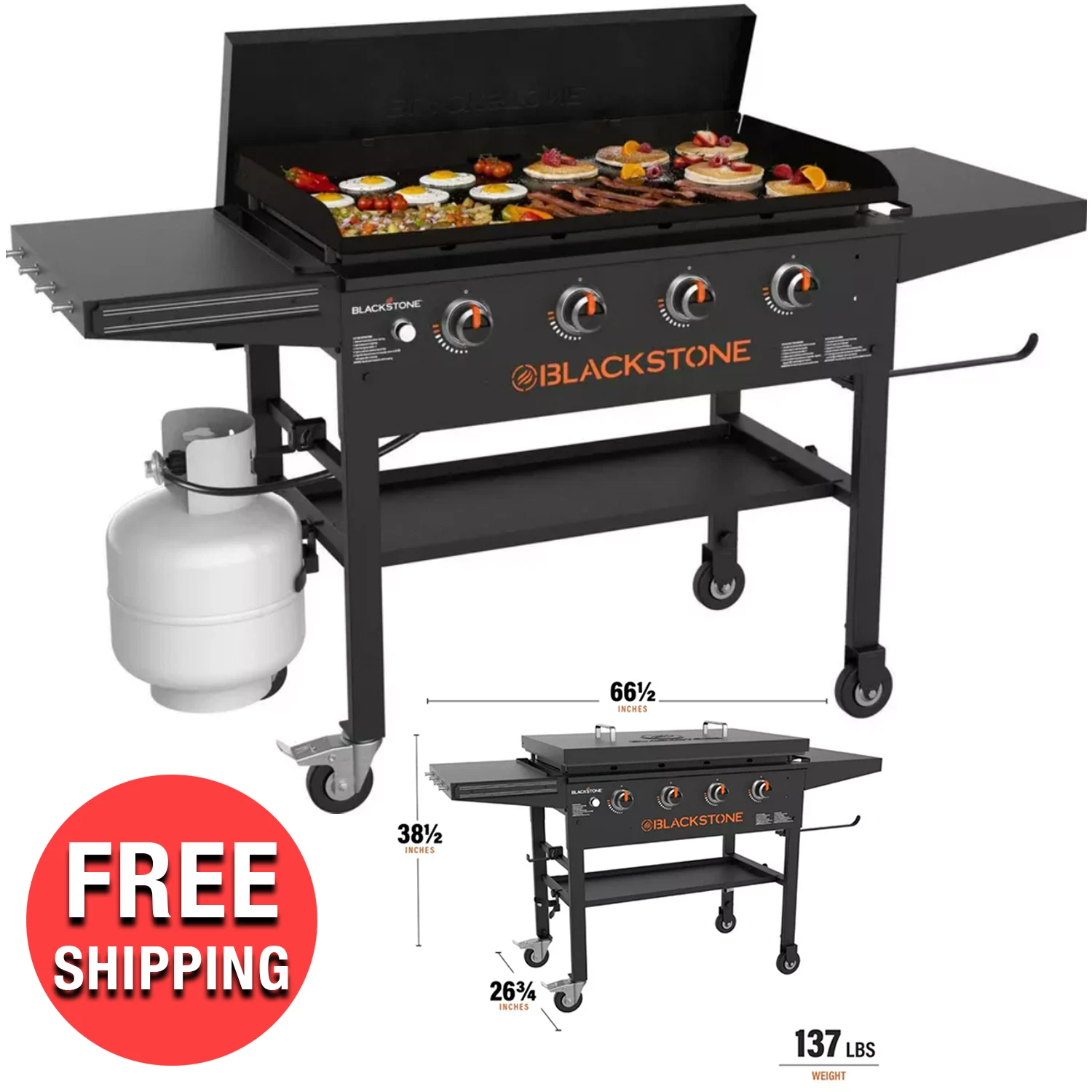 The Original 4-Burner 36" Propane Griddle with Hard Cover | Easy-to-Use Griller
Opens in a new windo
