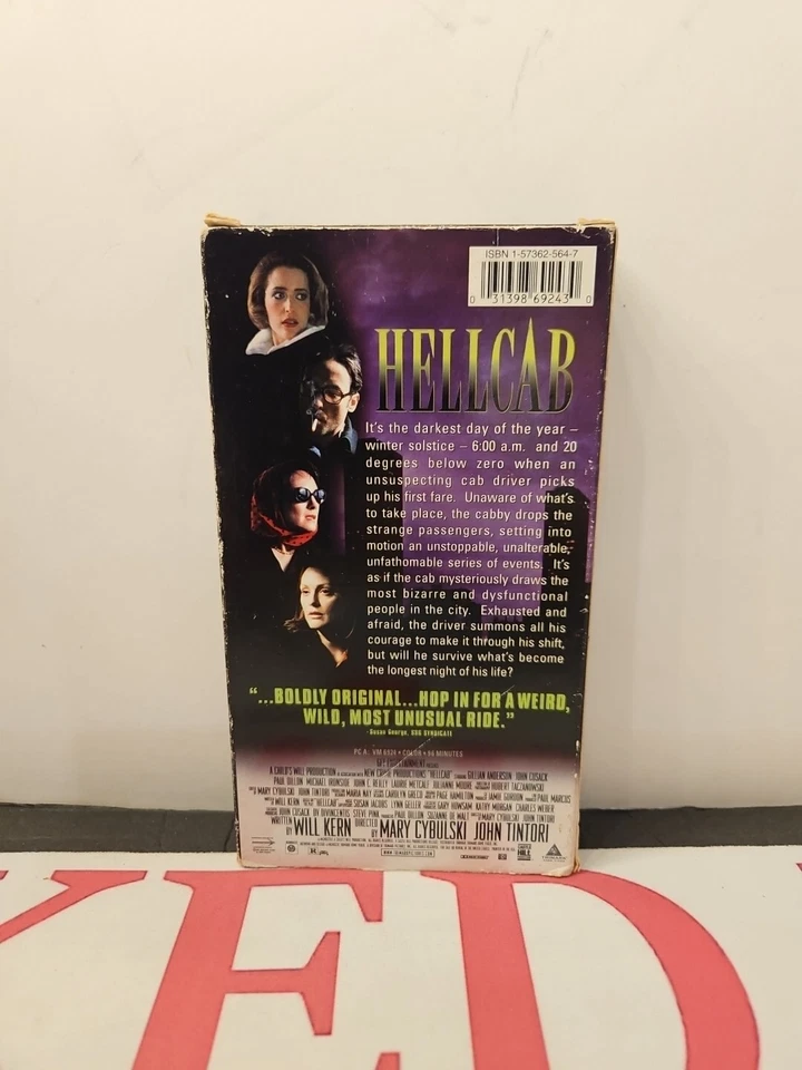 HELLCAB VHS Tape 1997 Thriller Horror Gillian Anderson John Cusack - Imagem 3 de 4