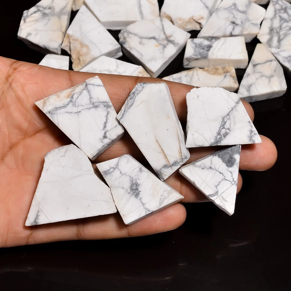 Natural Howlite Slice Rough Gemston Raw Magnesite Stone For Jewelry Making - Image 3 of 4