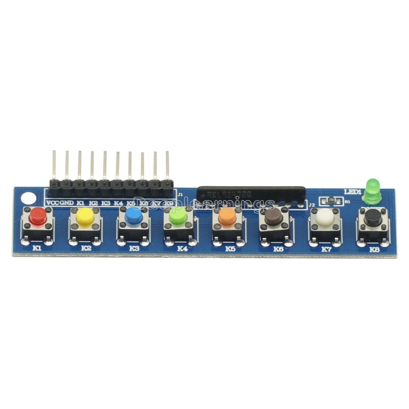 8 independent key button modules with LED indicator keyboard modules for Arduino