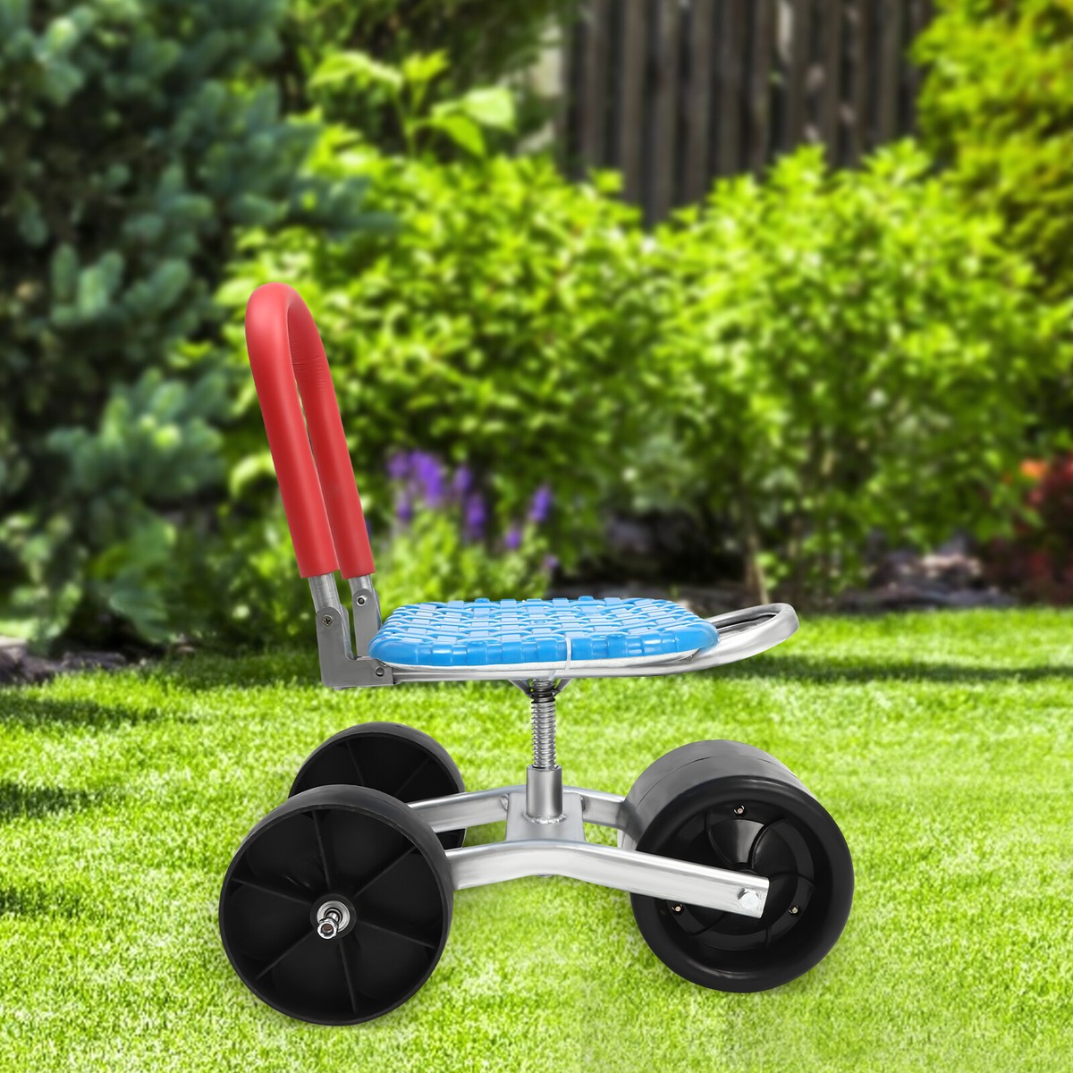 Garden Chair Garden Cart Rolling Stool Work Seat Gardening Helper  Adjustable 360° Wheel 150kg Garden Seat, image size:1200x1200