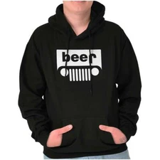 Funny Drinking Humor Beer and Car Lover Pun Hoodie Hooded Sweatshirt Men Women
