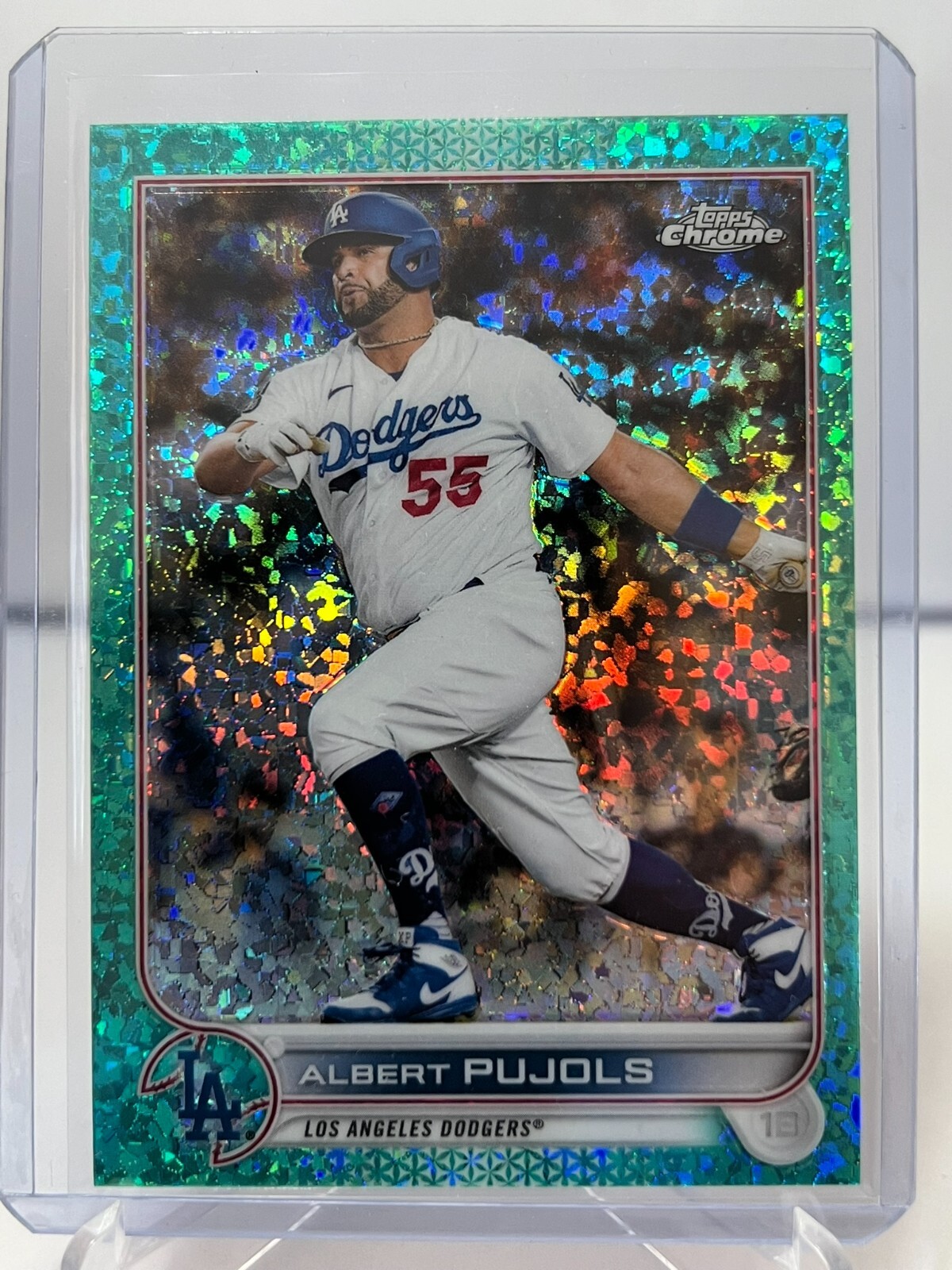 #84 Albert Pujols Dodgers 2022 Topps Chrome Aqua Mini-Diamond /199