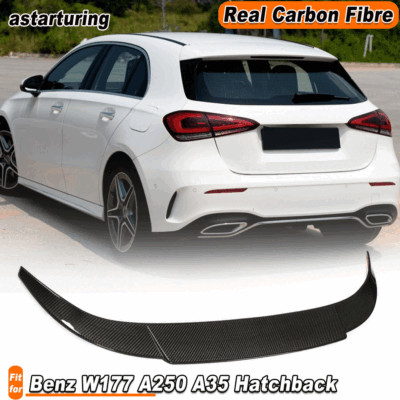 Fit For Benz W177 A250 A35 Hatchback 2019-21 REAL Carbon Rear Roof Spoiler Wing