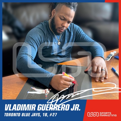 Vladimir Guerrero Jr. Blue Jays Signed Rawlings Black Baseball Bat USA SM JSA - Picture 4 of 5