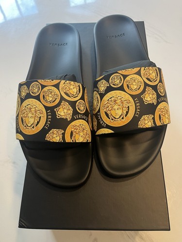 versace slides men gold
