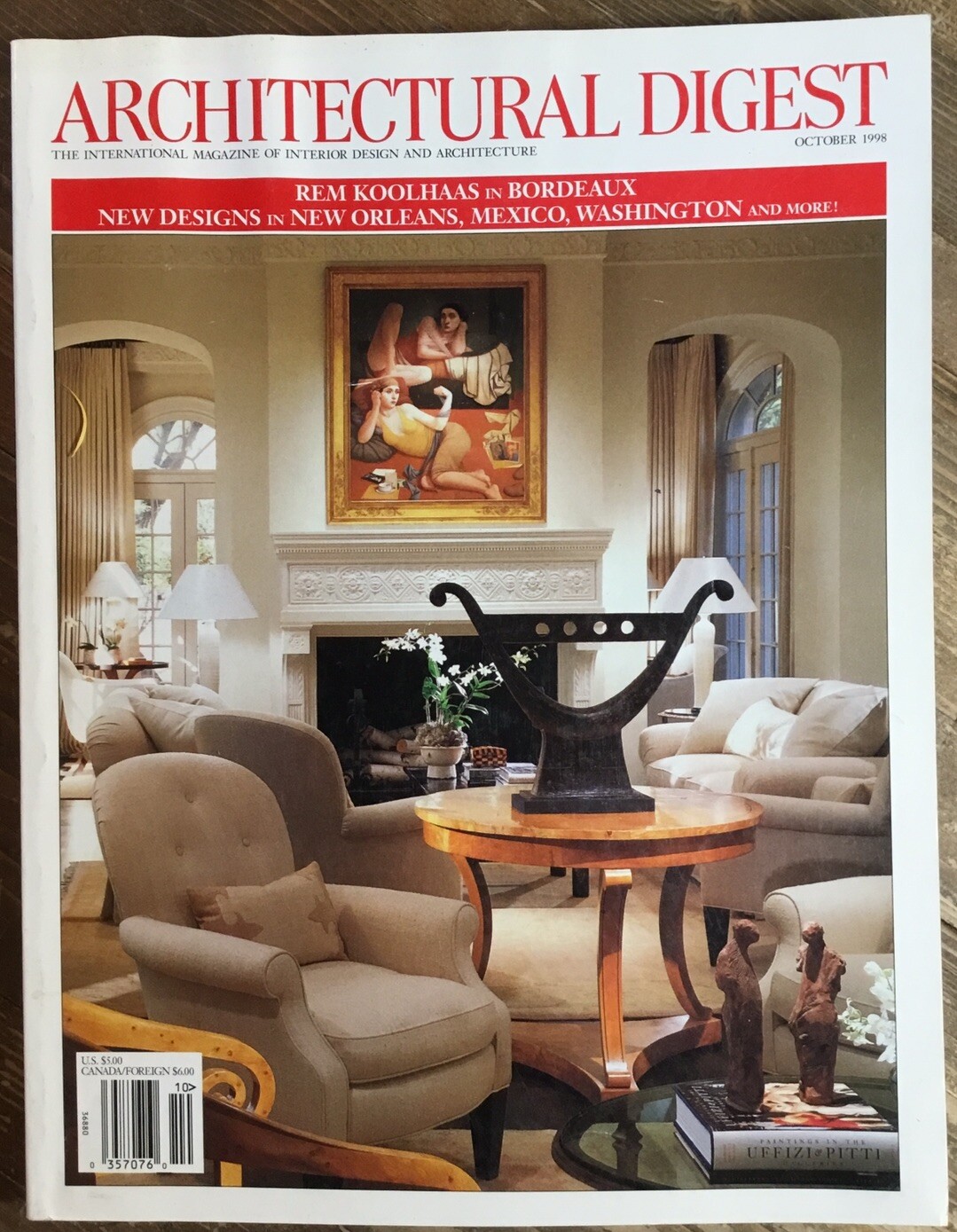 Architectural Digest October 1998 Bordeaux; Manhattan; Marie Antoinette