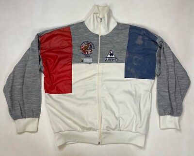 VINTAGE Le Coq Sportif Yannick Noah Tennis Track Jacket Men Large Multicolor 80s