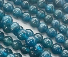 Natural 6/8/10/12mm Ink Blue Jade Round Gemstone Loose Beads 15" Strand