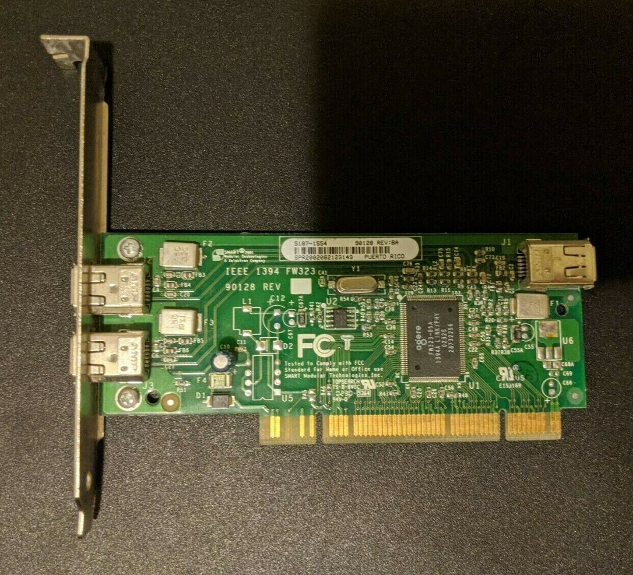 SMART Modular Technologies 3-port FireWire PCI Adapter 5187-1554 90128 Rev:BA