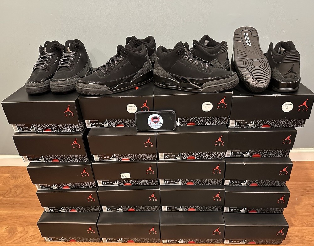 PREORDER JORDAN 3 BLACK CAT (2025) CT8532-001 100% AUTHENTIC