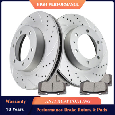 319mm Front Brake Rotors Ceramic Pads for Toyota Tacoma 4Runner FJ ...