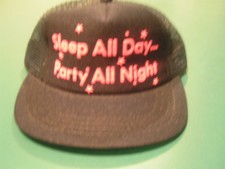 TODDLER HAT - "SLEEP ALL DAY...PARTY ALL NIGHT" - NEW
