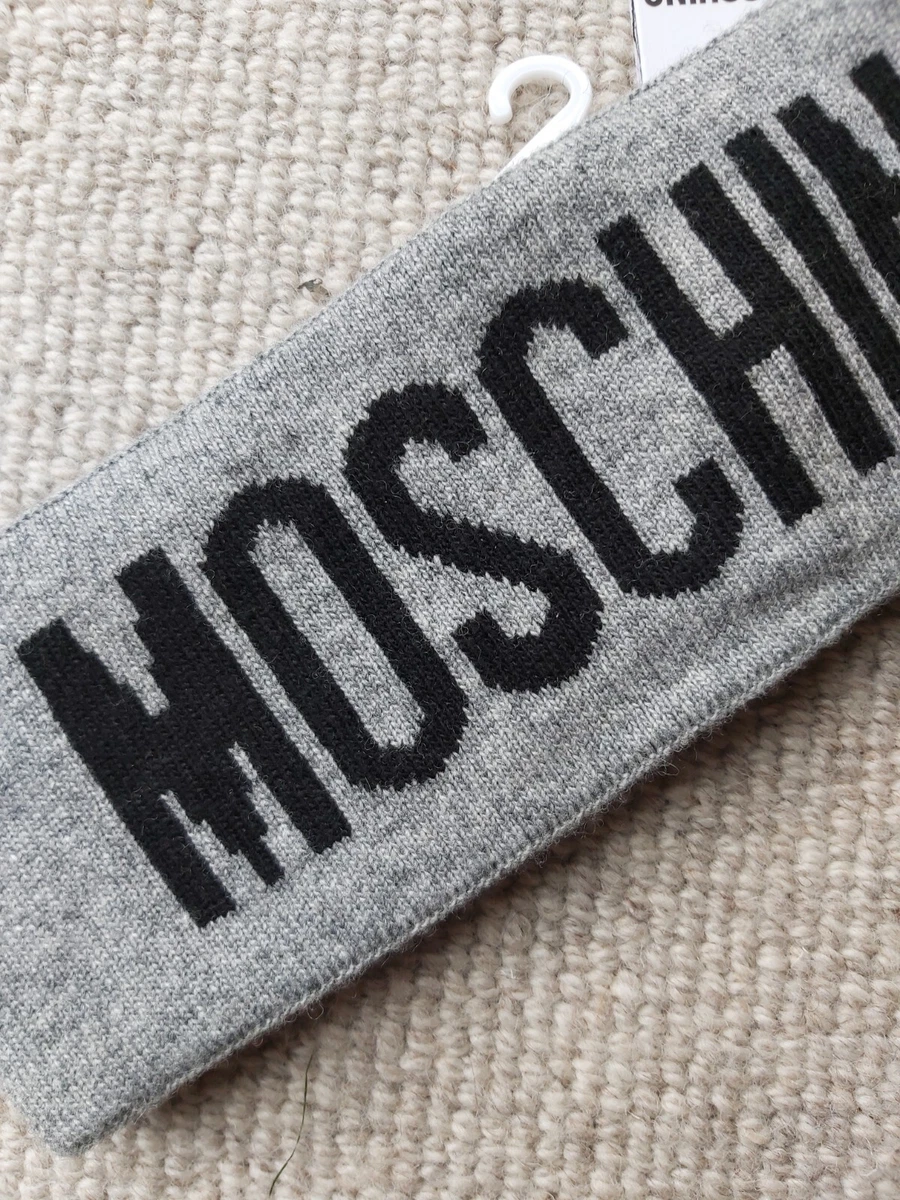 MOSCHINO Wool / Cashmere GREY MARL HEADBAND Femme Damen MADE IN 