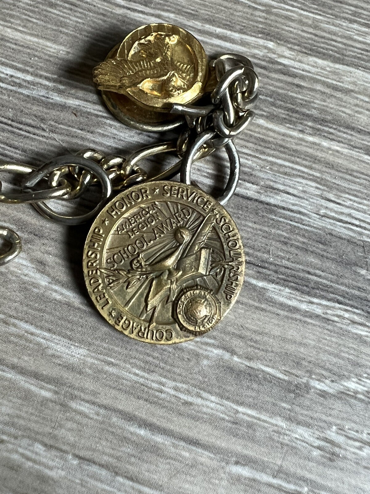 vintage charm bracelet Ruby trinity college ring … - image 4