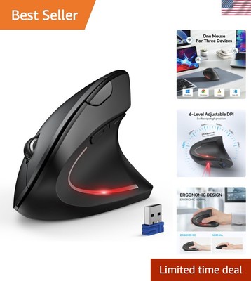 High-Performance 2.4GHz Bluetooth Vertical Mouse - Ergonomic & Silent Operation