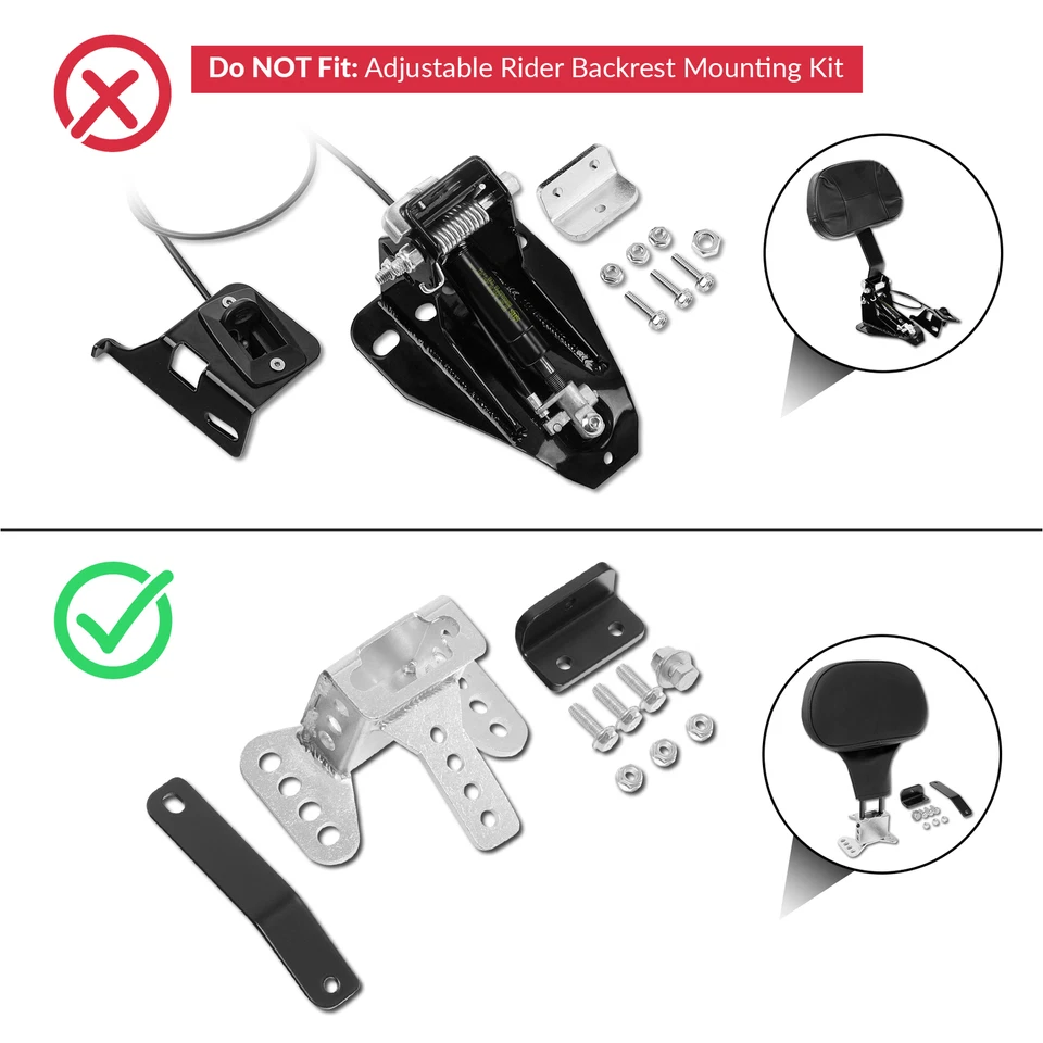 Rider Passenger Seat For Harley Touring Street Road Glide King 2009-2023 Black - Image 4 of 4