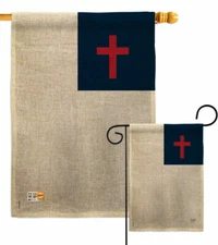 Christian Burlap Garden Flag Religious Faith Decorative Gift Yard House Banner