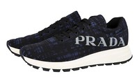 Prada Nylon Kunst Dekor Prax Sneaker - 4E3483 Navy Blau Weiss - Neu - 9 43