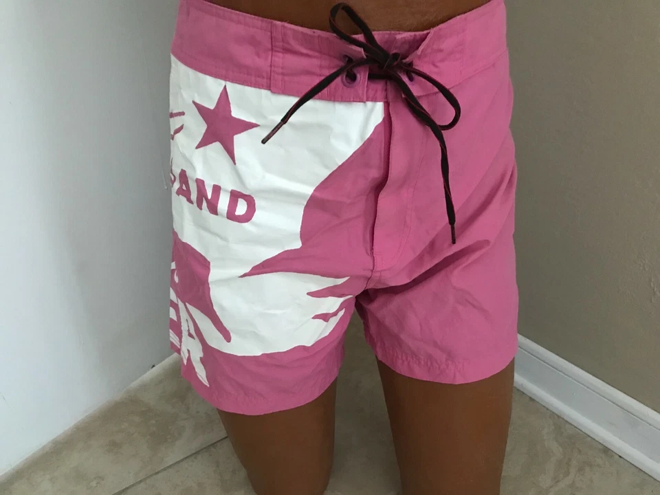 Diesel - Bañador - RARO - Pingüino Surf De Colección - Rosa y Blanco - Nuevo sin Etiquetas - Talla Med Foto 2 de 4