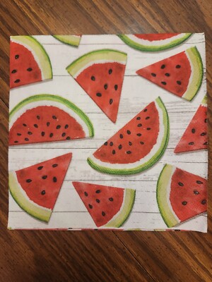 TWO luncheon Paper Napkins for Decoupage (red, summer, watermelon)
