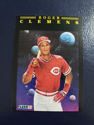Roger Clemens Eric Davis 1991 Fleer ERROR Pro Visions MISCUT RARE ODDBALL